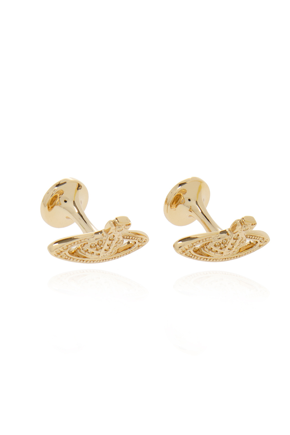 Vivienne Westwood カフリンクス Mini Bas Relief Cufflinks in PLATINUM-CRYSTAL-Crystal